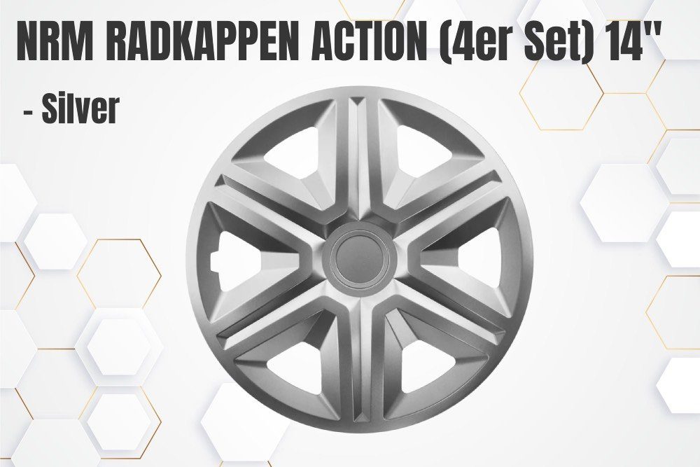 NRM Radkappen NRM Radkappen Action Silver (4er Set) 14
