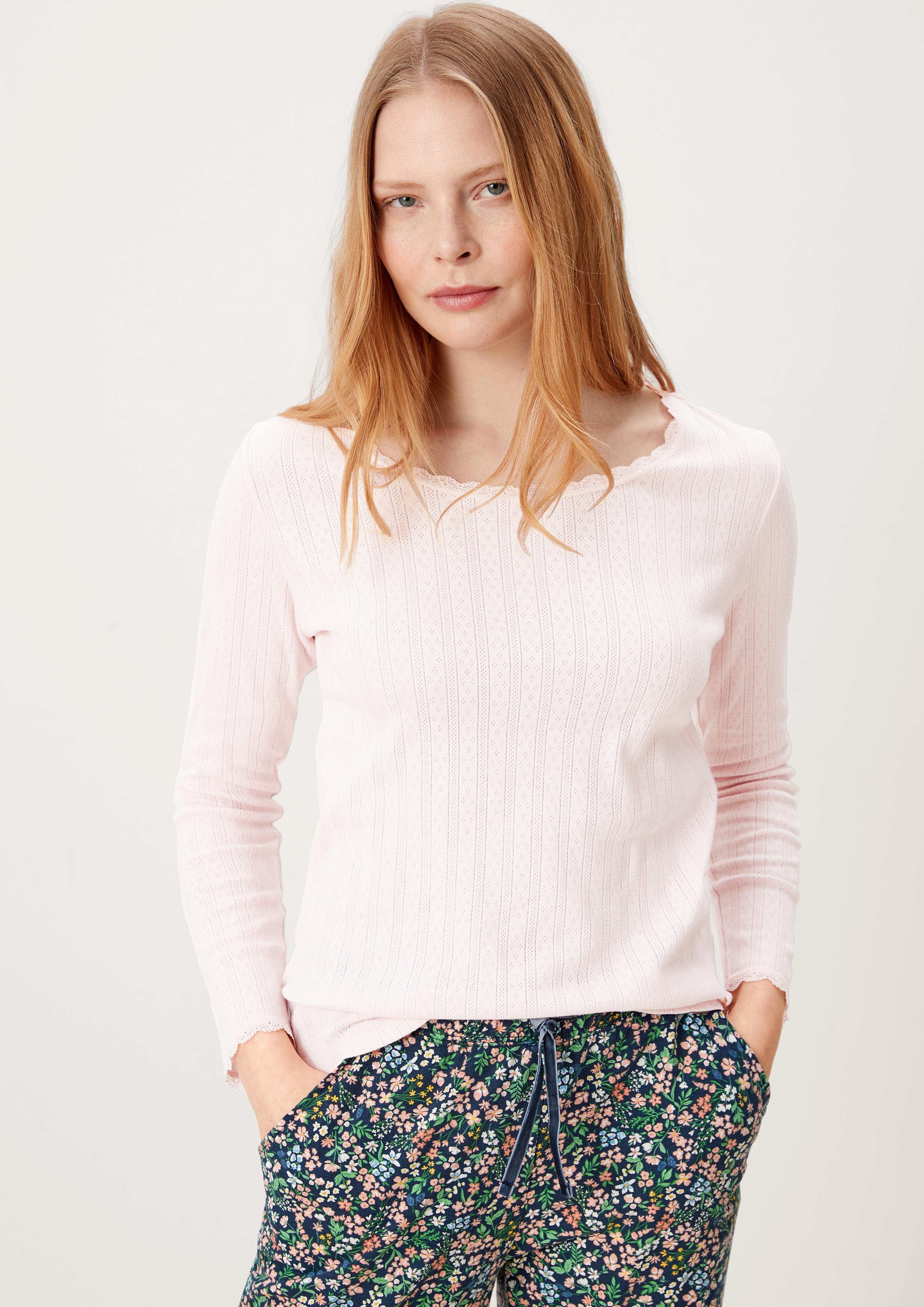 Pyjamaoberteil mit Pointellemuster  6006501-4110