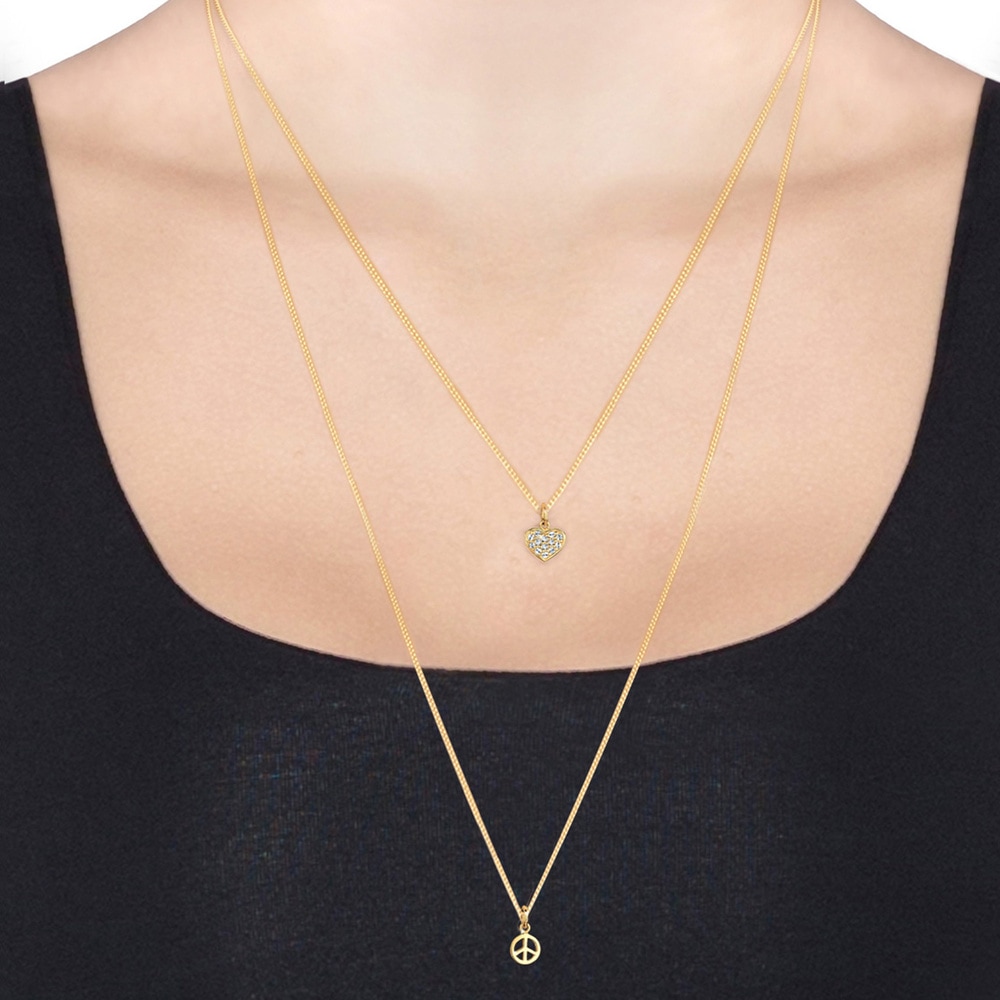 Elli Elli Collier Femme Coeur PigeonPaix Cristal - (925/1000) Argent collier