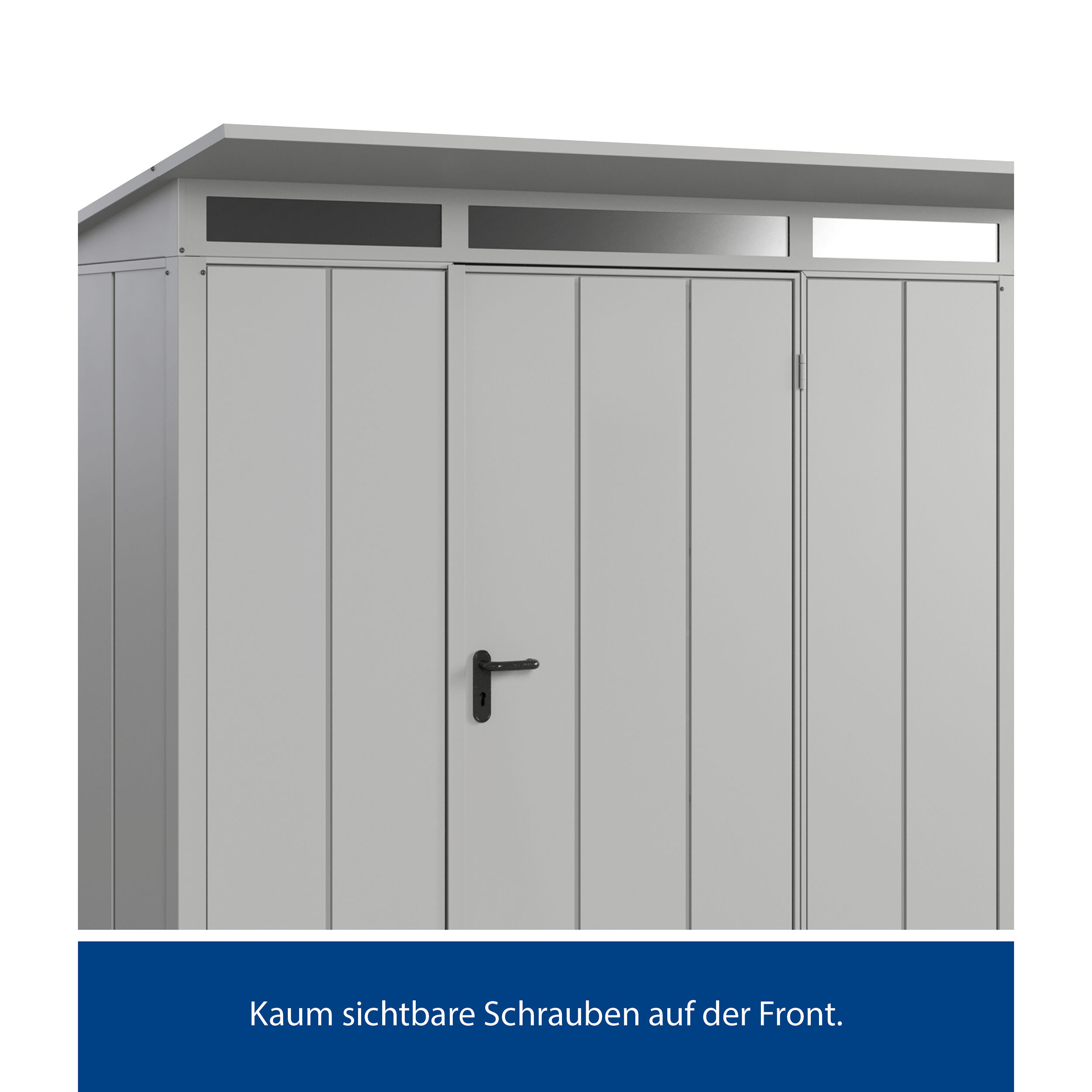 Set Berry Modern-P,Typ1 Gerätehaus - Weißaluminium