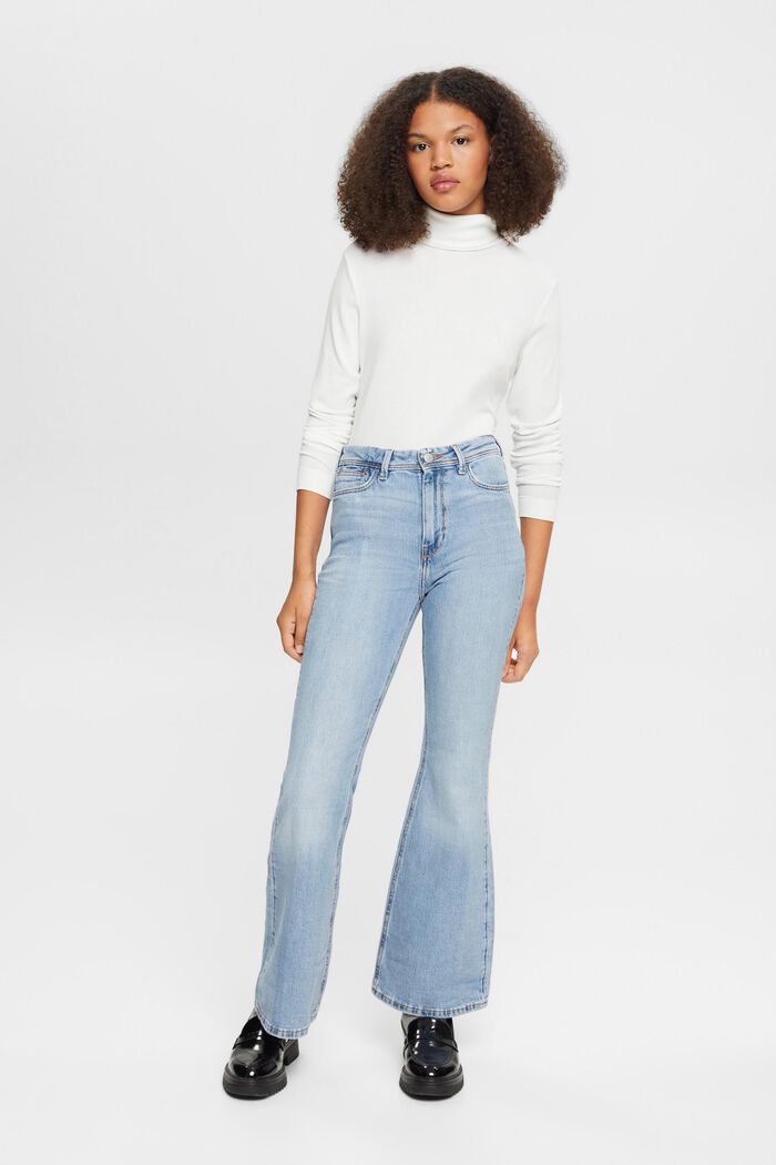 High-Waist-Jeans aus Denim mit ausgestelltem Bein