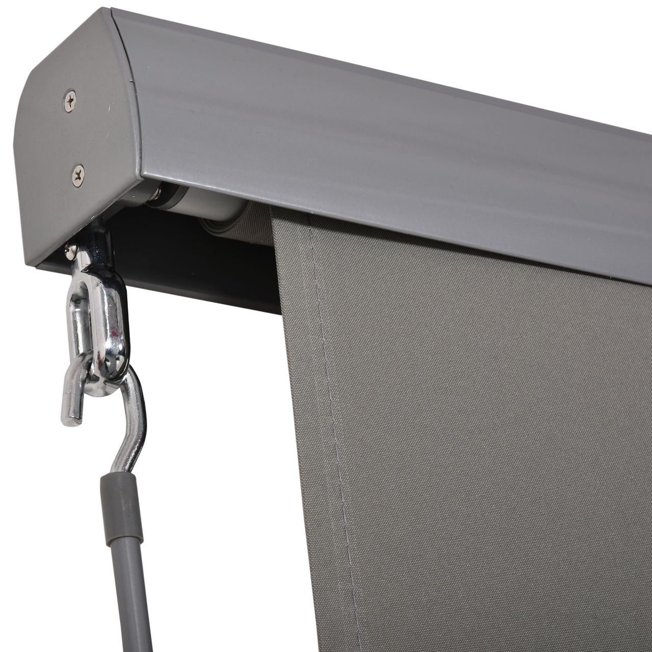 Outsunny Seitenmarkise Balkonmarkise Polyesterstoff Alu Grau 160 x 250 cm