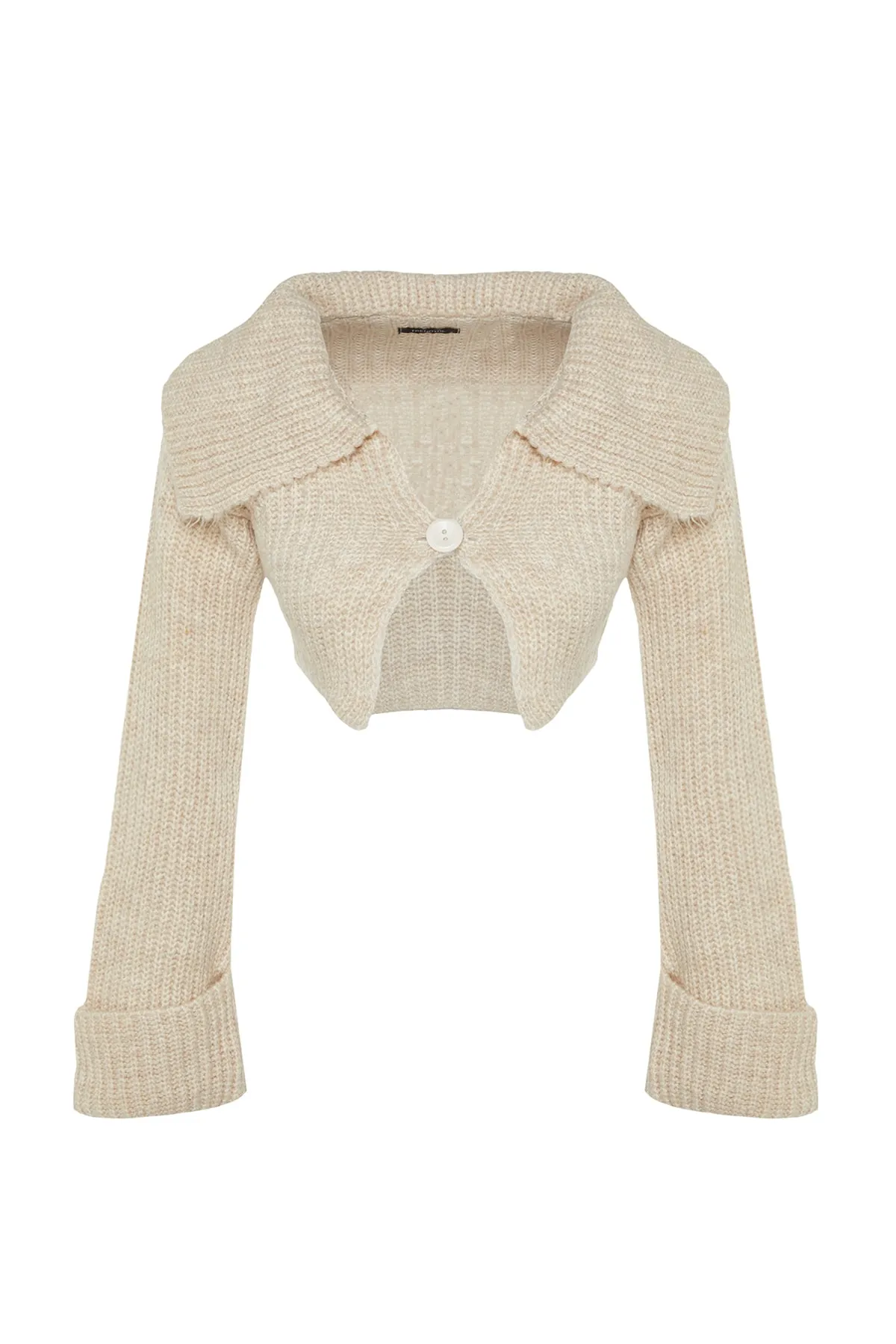 Trendyol Collection  Stone Crop Strick-Cardigan mit Rollkragen TWOAW24HI00116