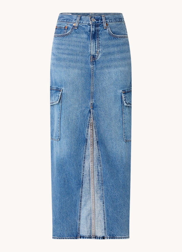 Fustă lungă din denim Levi's cu crăpătură