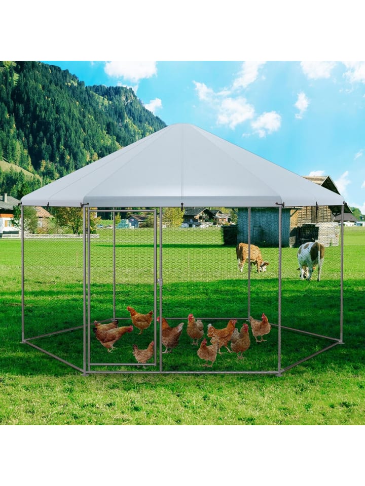 COSTWAY Hühnerstall 280x244x250cm in Silber günstig kaufen onesize