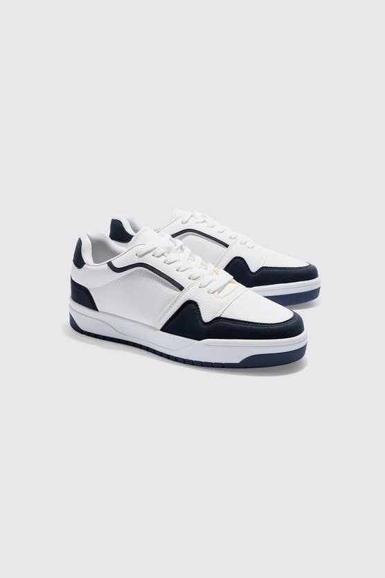 Kontrast-Sneaker mit klobiger Sohle