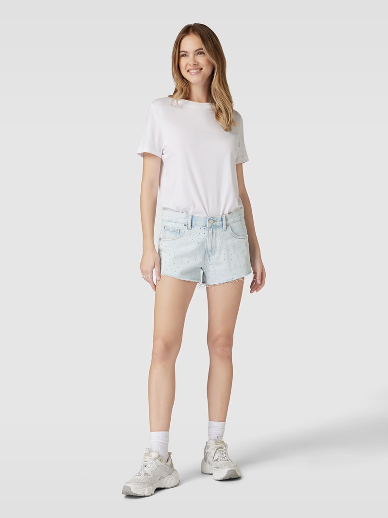 Jeansshorts mit Ziersteinbesatz in jeans