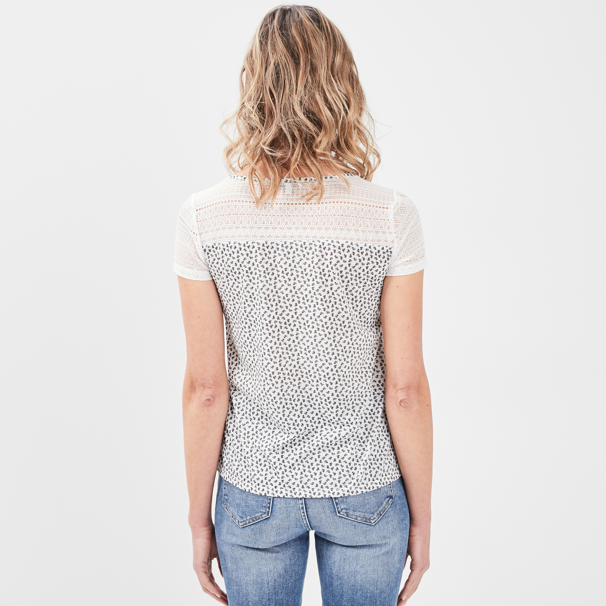 T-shirt manches courtes blanc femme | La Halle