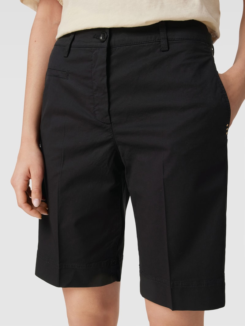 Chino-Shorts mit Bügelfalten Modell 'Marilyn' in schwarz