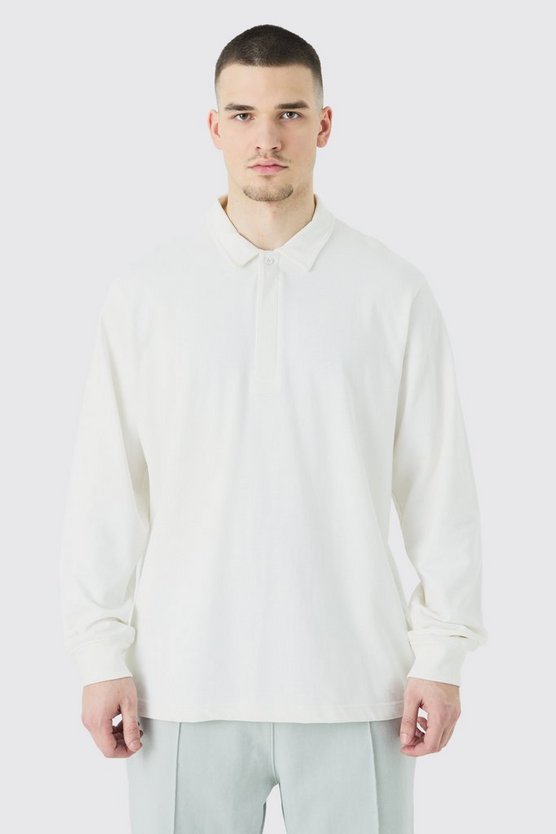 Tall Rugby-Poloshirt mit Knopfleiste