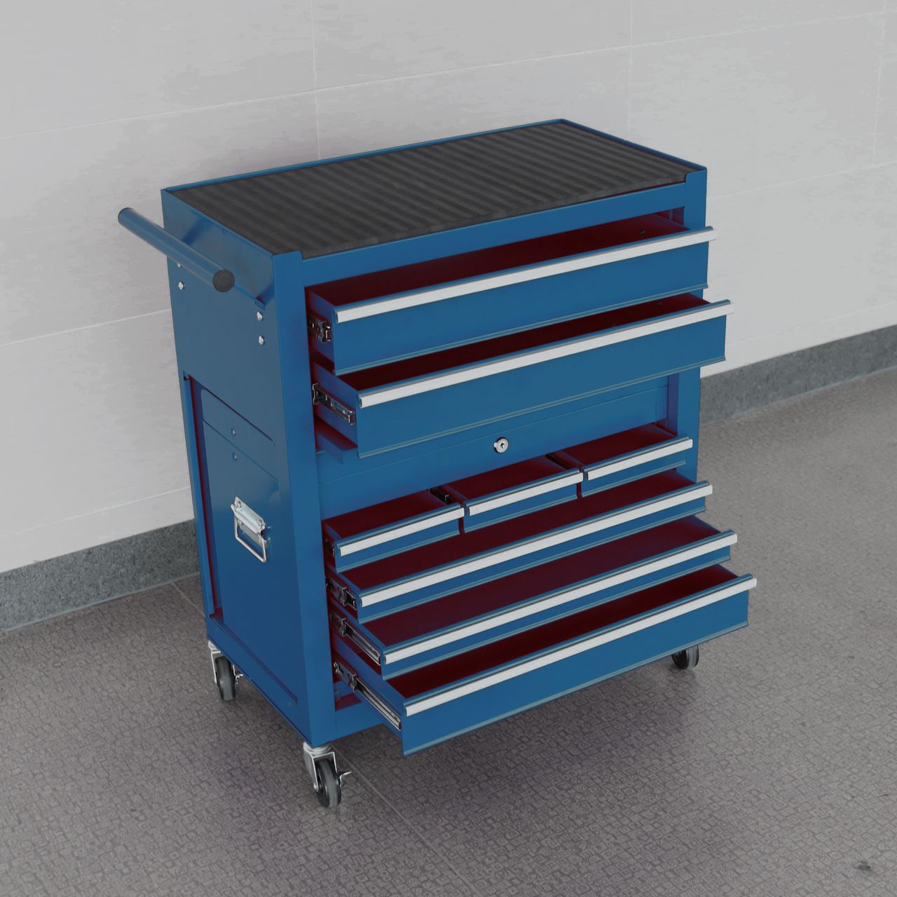 Tech Craft Tech Craft 2 in 1 Werkstattwagen - blau, 7 Schubladen