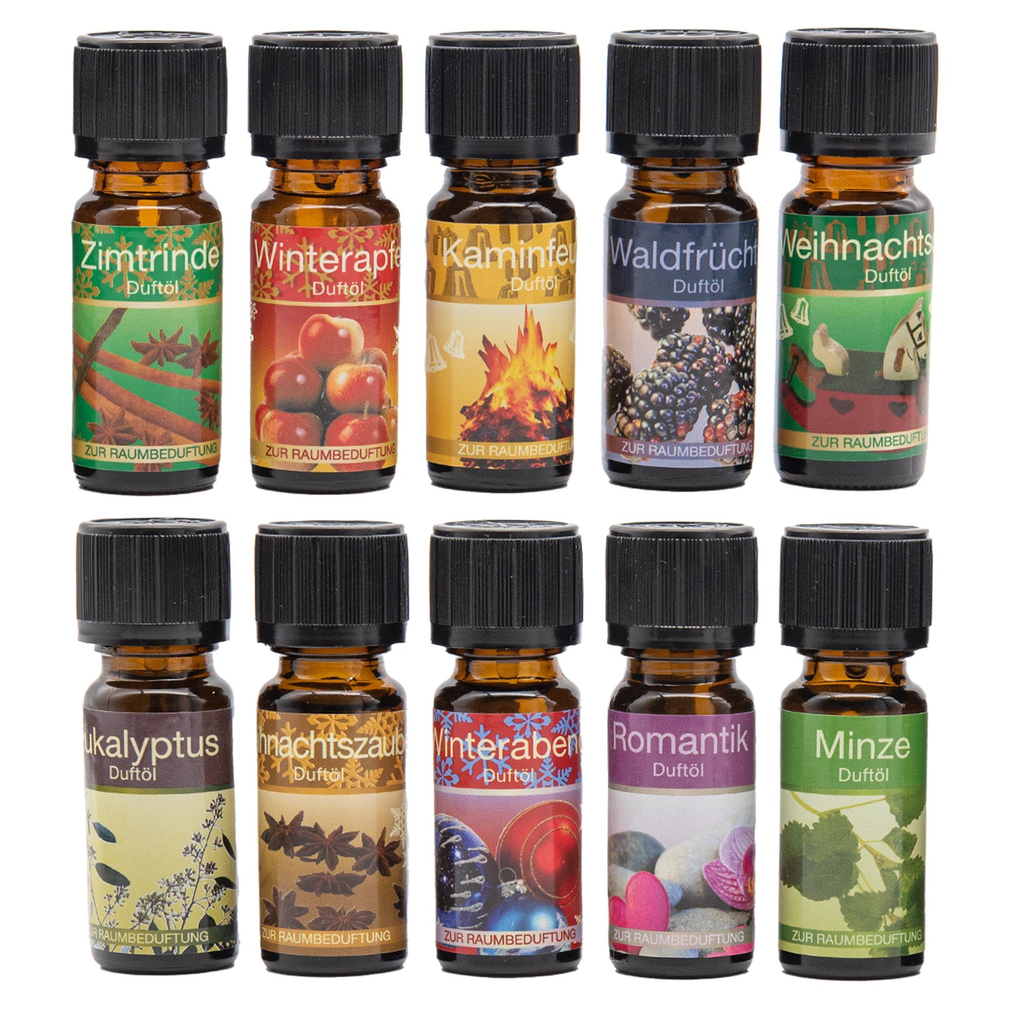 TSB Werk Luftbefeuchter 10x Duftöl Raumduft Raumöl Lampenduft Aromaöle, Raumduftöl, Lampenöl, Winter, Öl, Set
