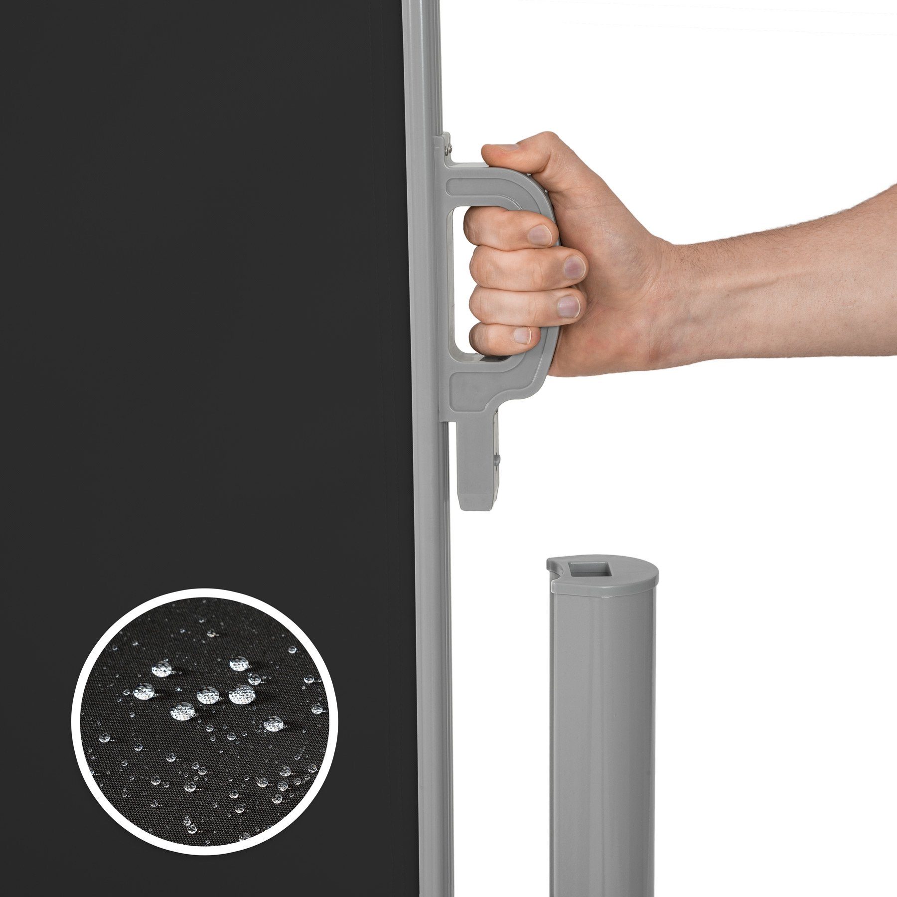 tectake Seitenarmmarkise Aluminium Doppel Seitenmarkise ausziehbar mit Ausziehbar