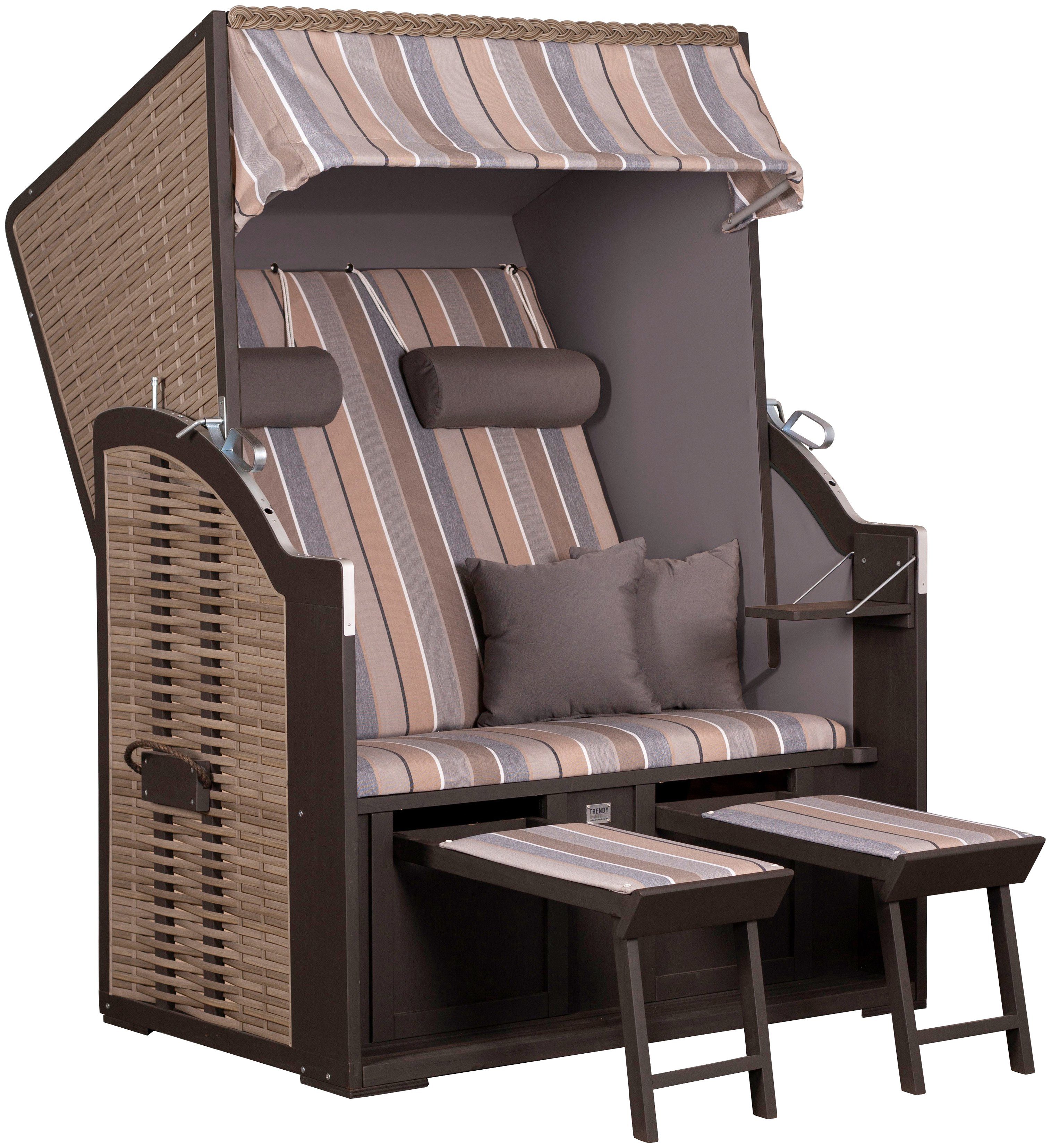 deVries Strandkorb, BxTxH: 120x80x160 cm, Halblieger, Ostsee-Modell