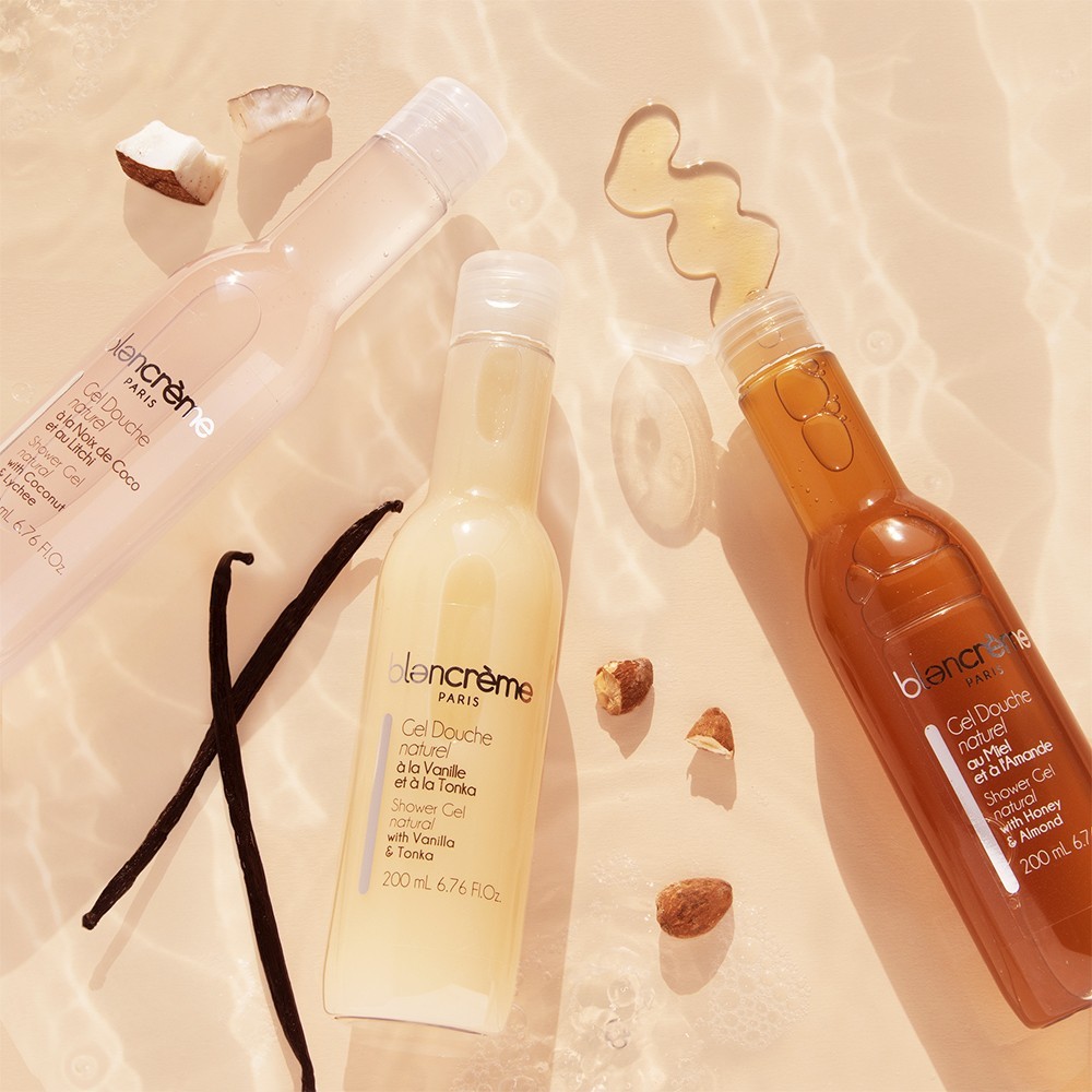 Gel de duș natural Blancrème - Miere și migdale