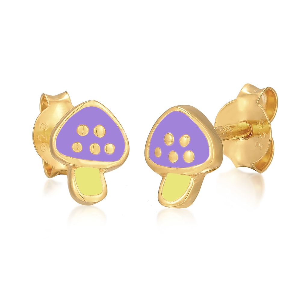 Elli Elli Boucles d'Oreilles Boucles d'oreilles femme champignon avec émail en argent  Boucles d'oreilles