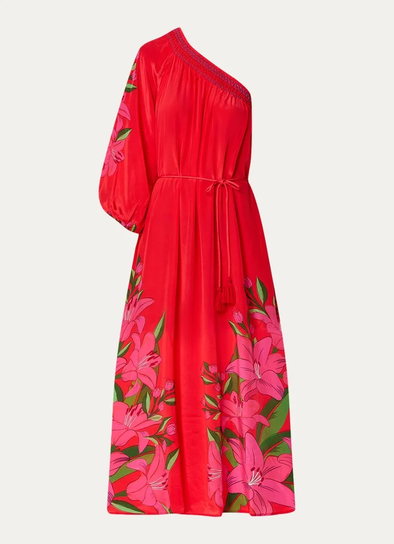 Rochie maxi asimetrică cu imprimeu floral Farm Rio pentru vară
