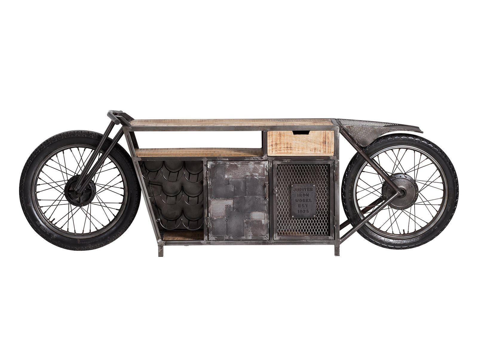 massivum Bartisch Motorrad Bike Harlow TV-Sideboard Konsole Hausbar TV-Bank