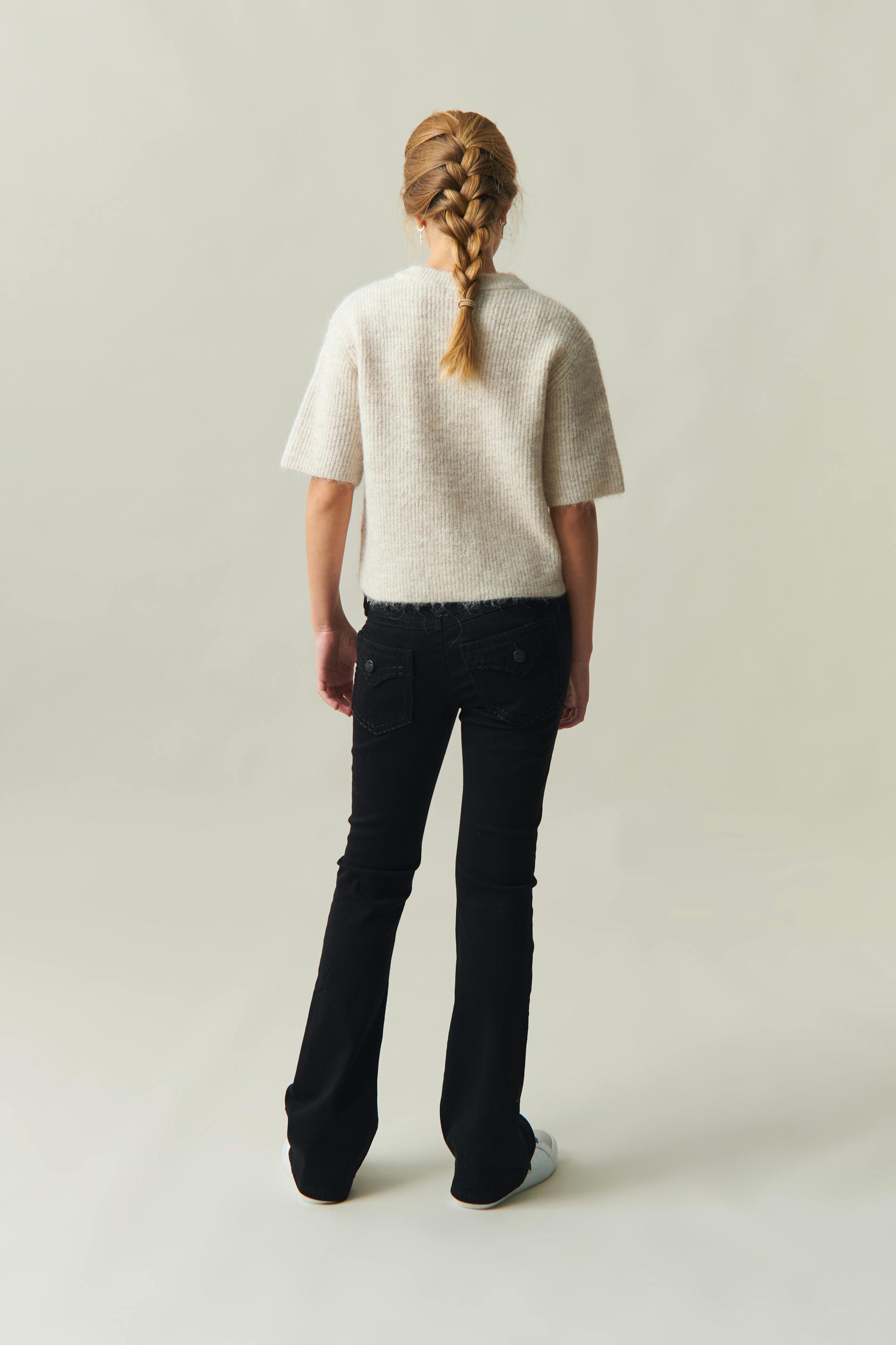 Low boot embroidery jeans