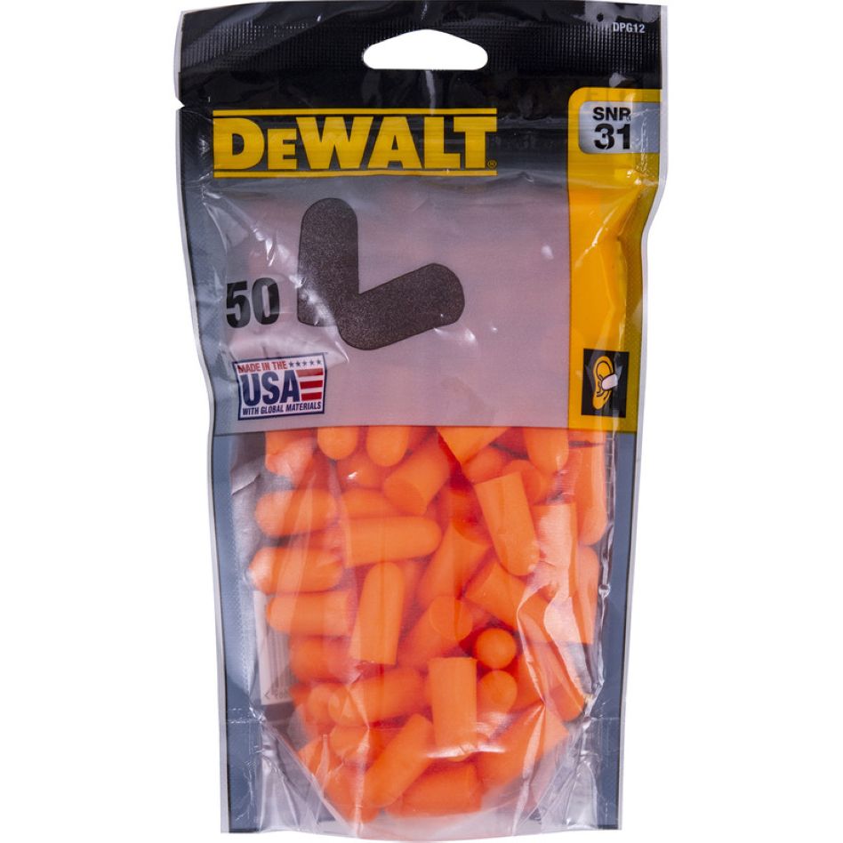 DeWalt Zubehör DPG12BG50EU DPG12 Einweg-Schaumstoff-Ohrstöpsel SNR 31