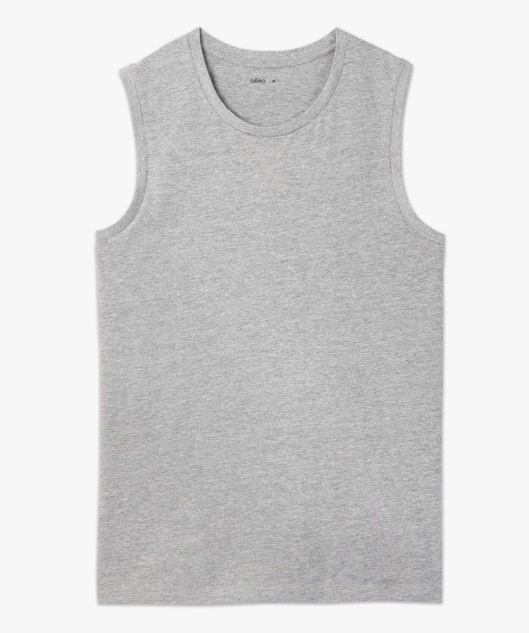 Débardeur homme à col rond gris | GEMO