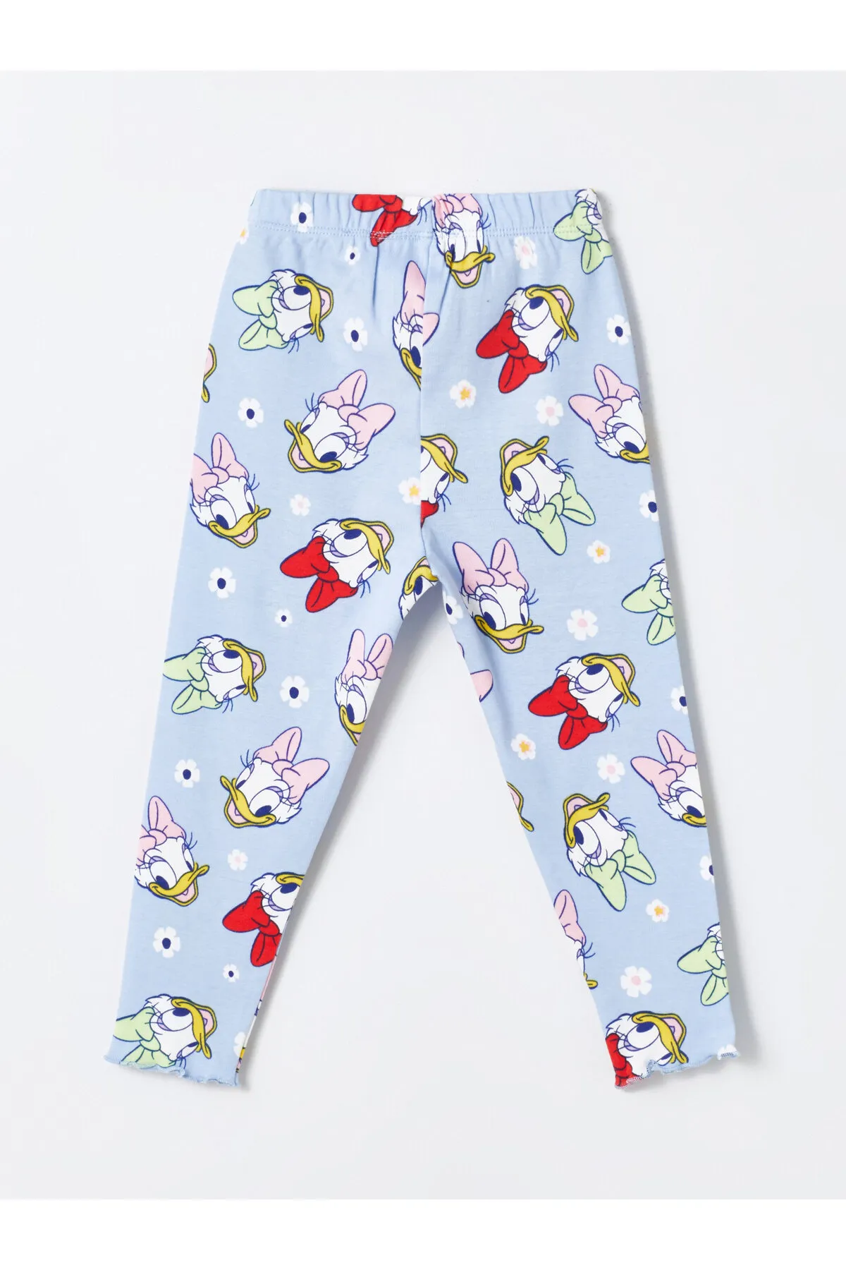 LC Waikiki  Langarm-Pyjama-Set für Babys mit Rundhalsausschnitt und Gänseblümchen-Enten-Aufdruck
