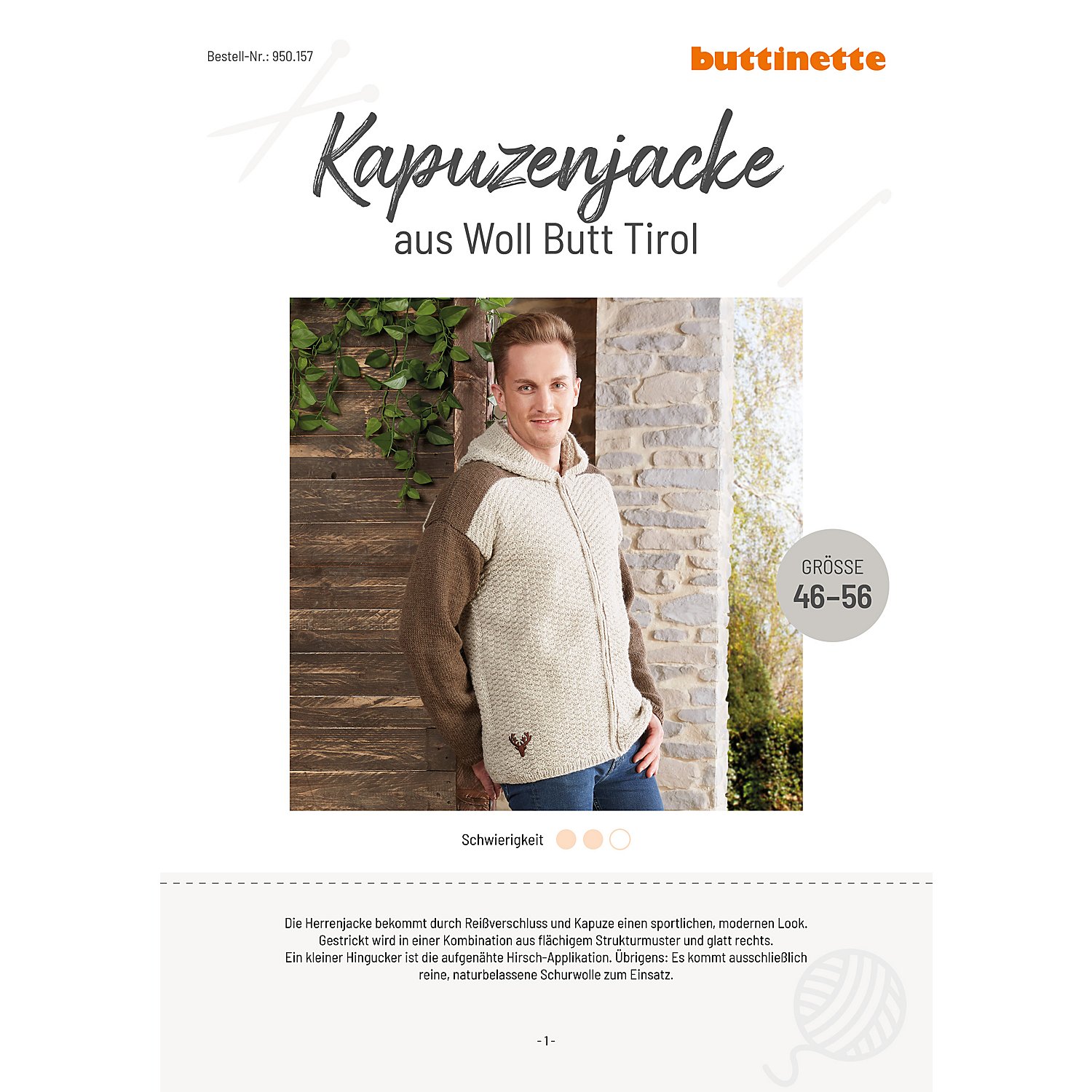 Strickanleitung – Kapuzenjacke aus Woll Butt Tirol