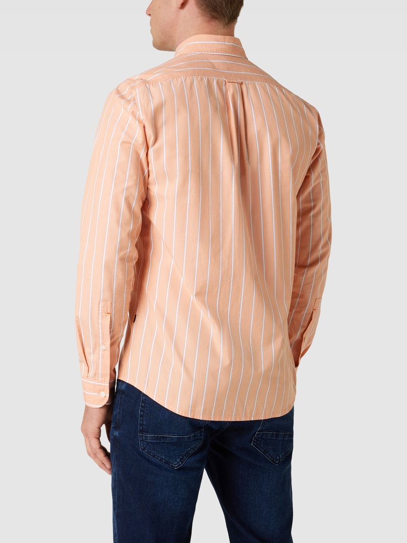 Regular Fit Freizeithemd mit Streifenmuster Modell 'Rickert' in orange