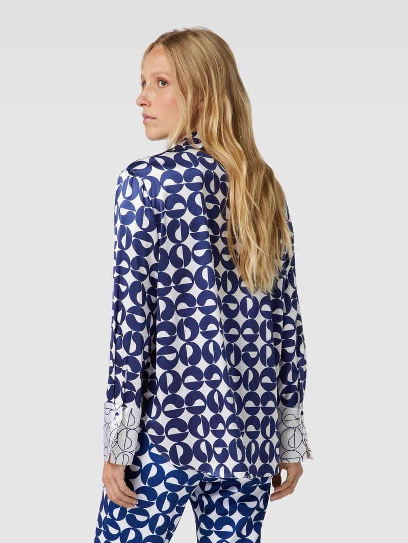 Bluse mit V-Ausschnitt in royalblau