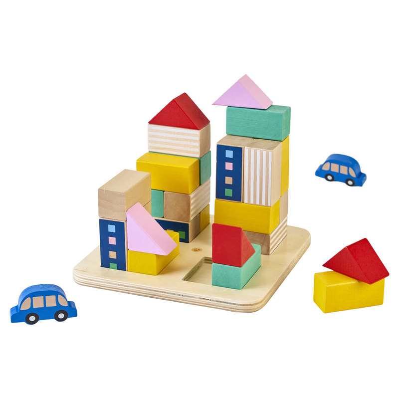 Blocs de construction ville en bois Oxybul