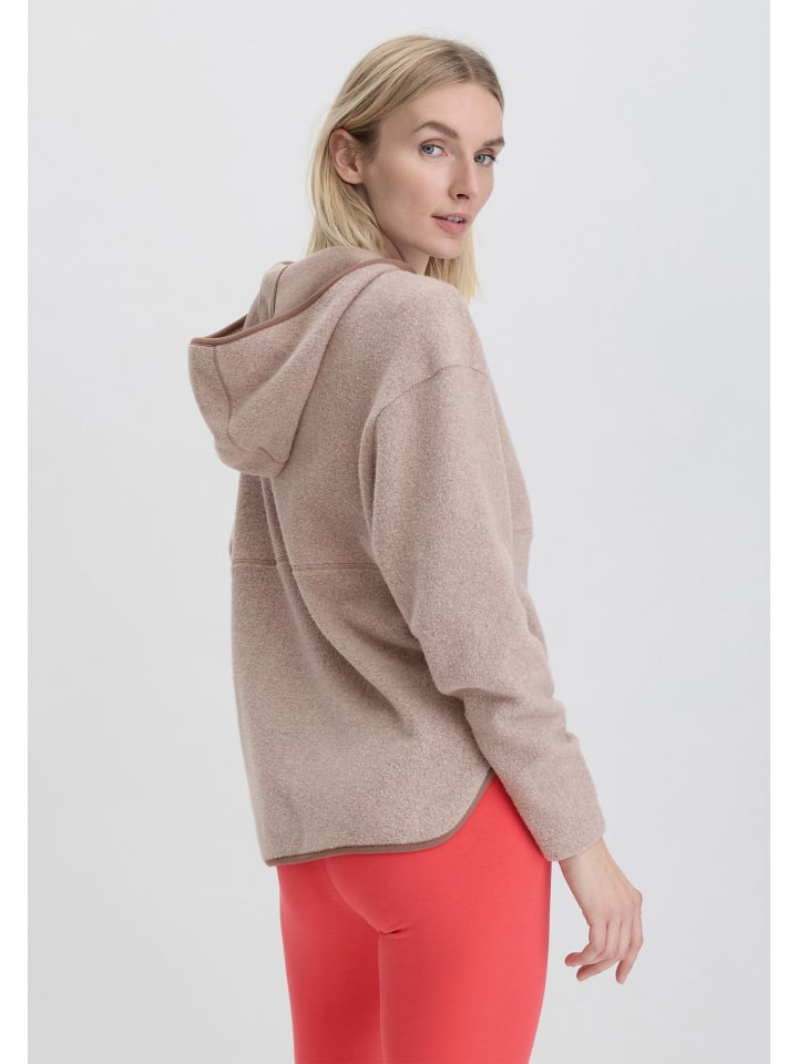 Hessnatur Fleece-Hoodie in mandelbraun günstig kaufen