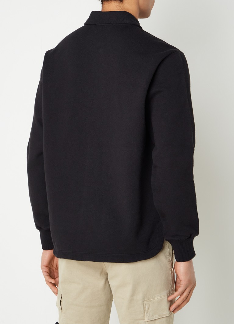 Πουλόβερ λεπτής πλέξης Stone Island 61055 με φερμουάρ στο μισό μέρος και λογότυπο