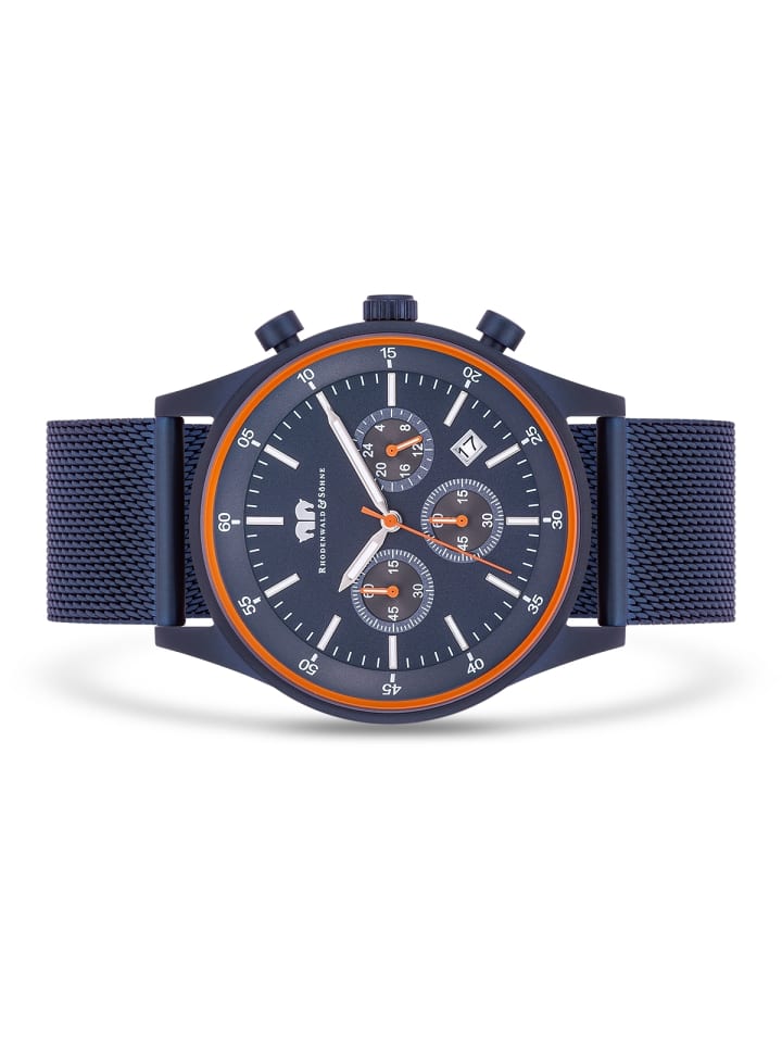 Rhodenwald & Söhne Herren Chronograph blau Edelstahl blau in blau günstig kaufen 23 cm