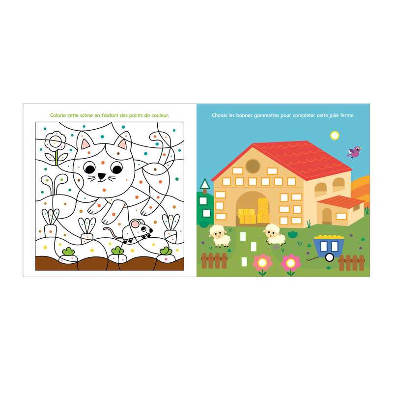 Mes gommettes et coloriages mystères, Animaux de la ferme - Fleurus