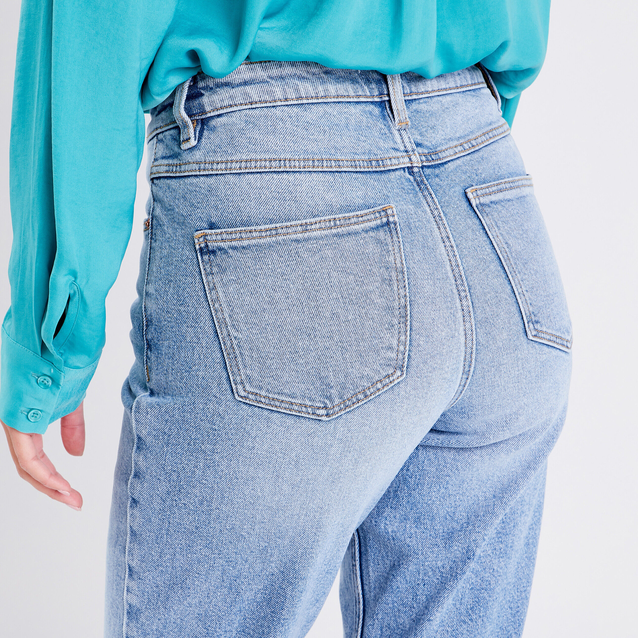 Jeans mom délavé denim double stone femme | Cache Cache