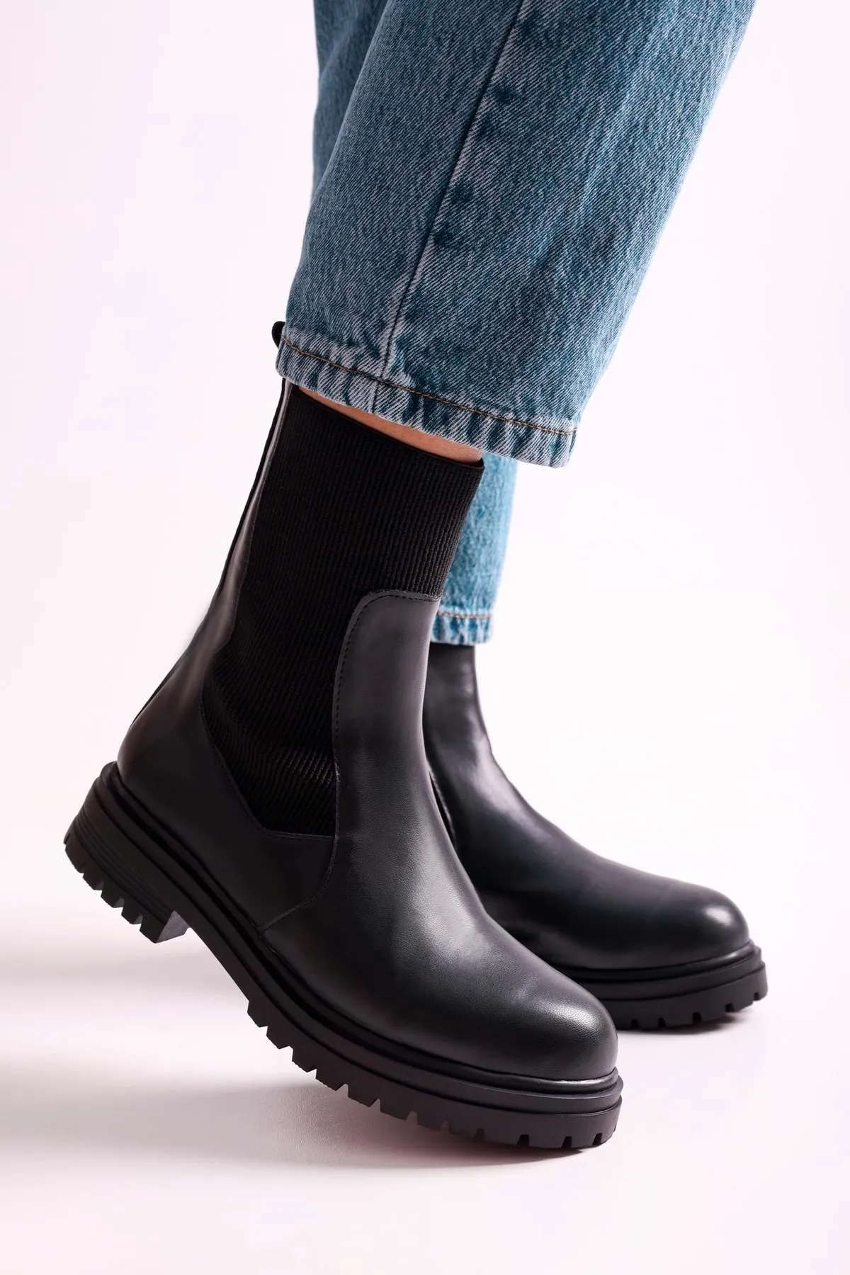 Shoeberry  Damen Neira Black Skin Stiefel Black Skin