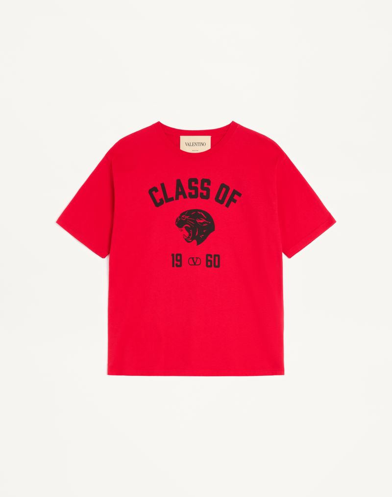 Valentino bomulds-T-shirt med panterprint