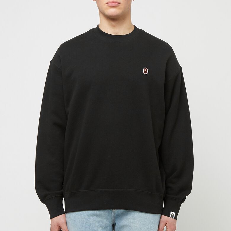A Bathing Ape Head One Point Crewneck black