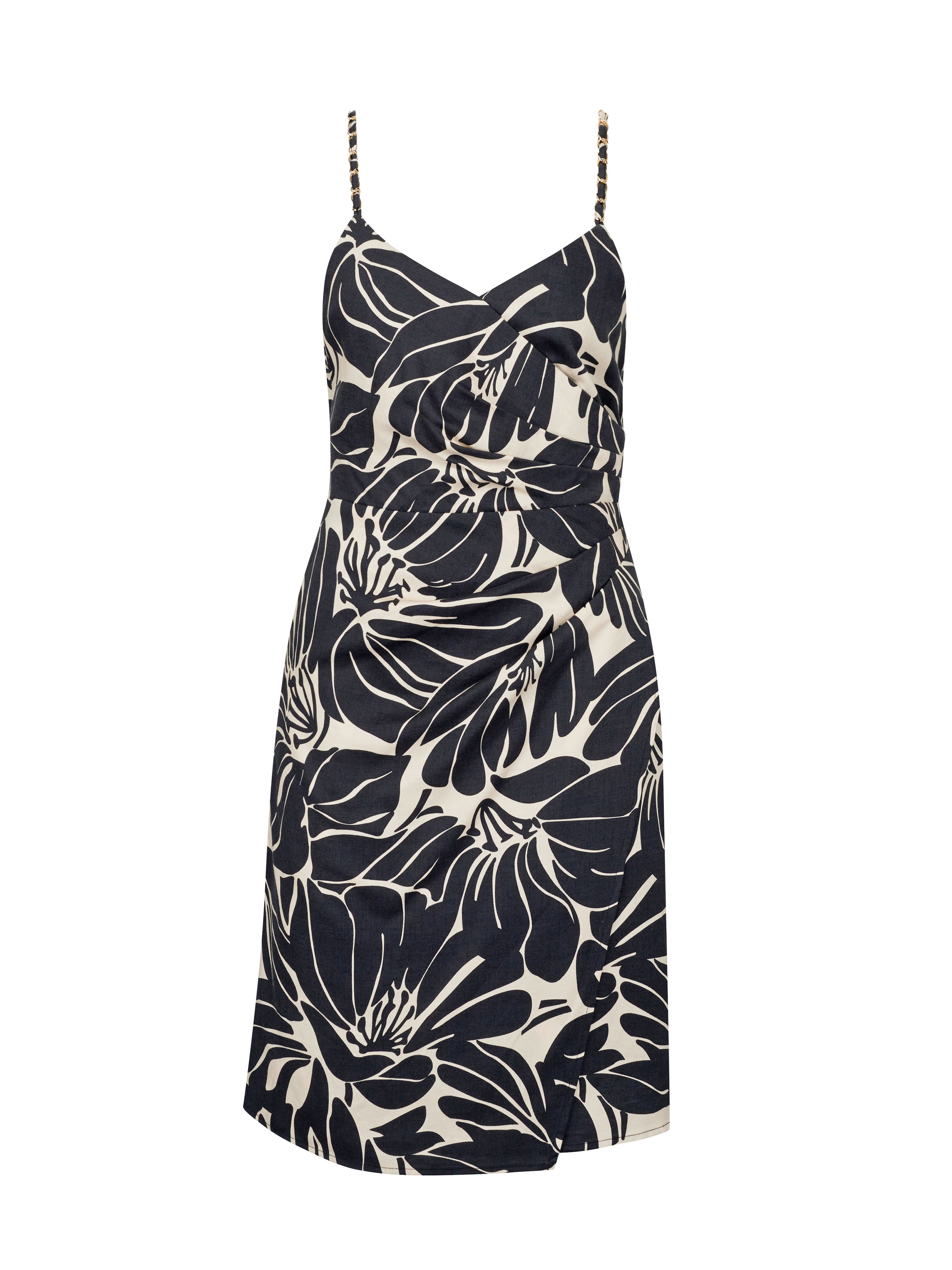Schwarzes gemustertes kurzes Damenkleid ORSAY