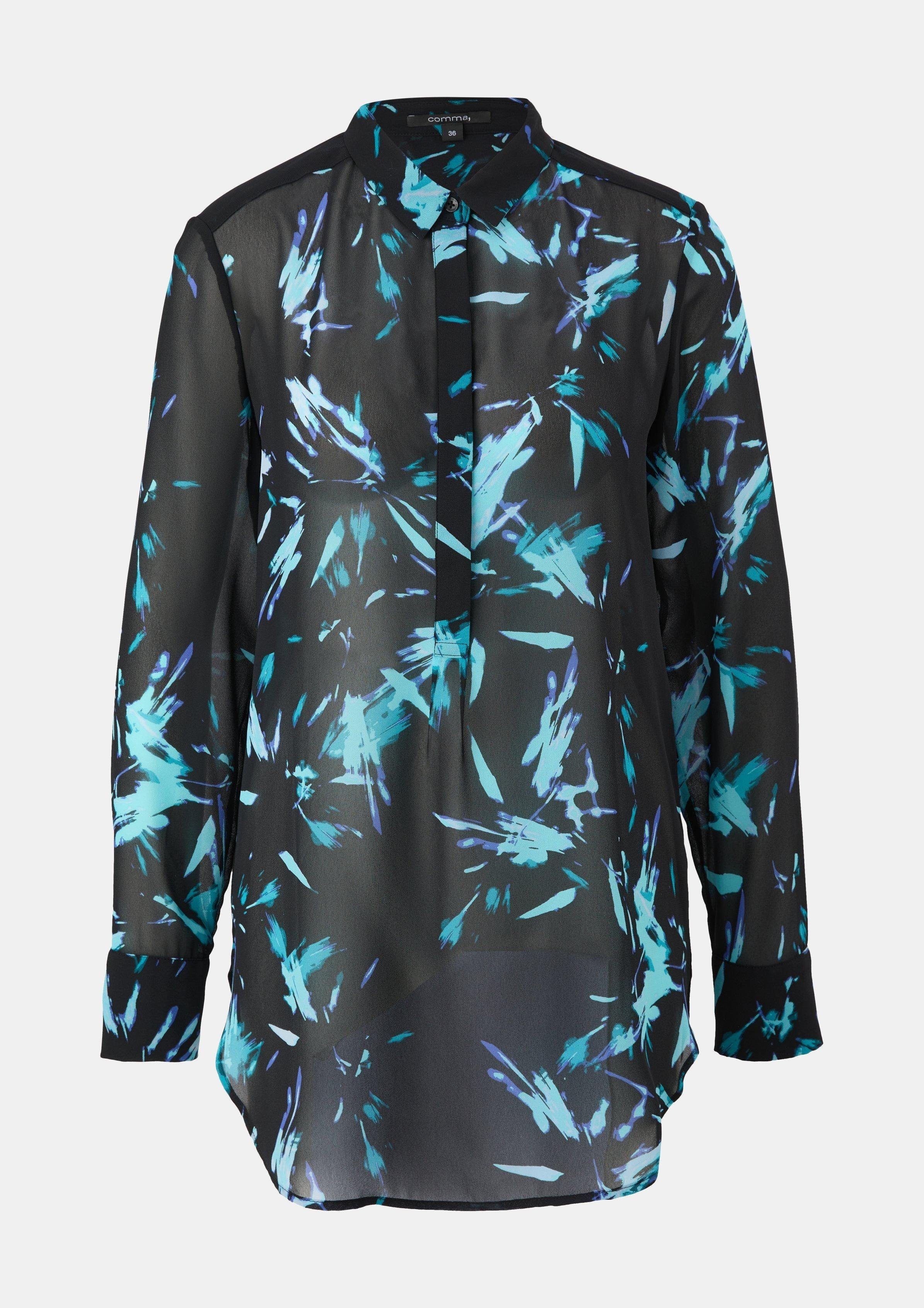 Comma Langarmbluse Bluse aus Chiffon