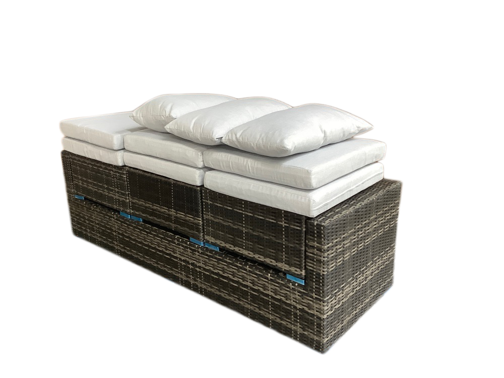 schütte Home & Living Rattan Multifunktionslounge 13-tlg. mit Auflagen hellgrau K/D