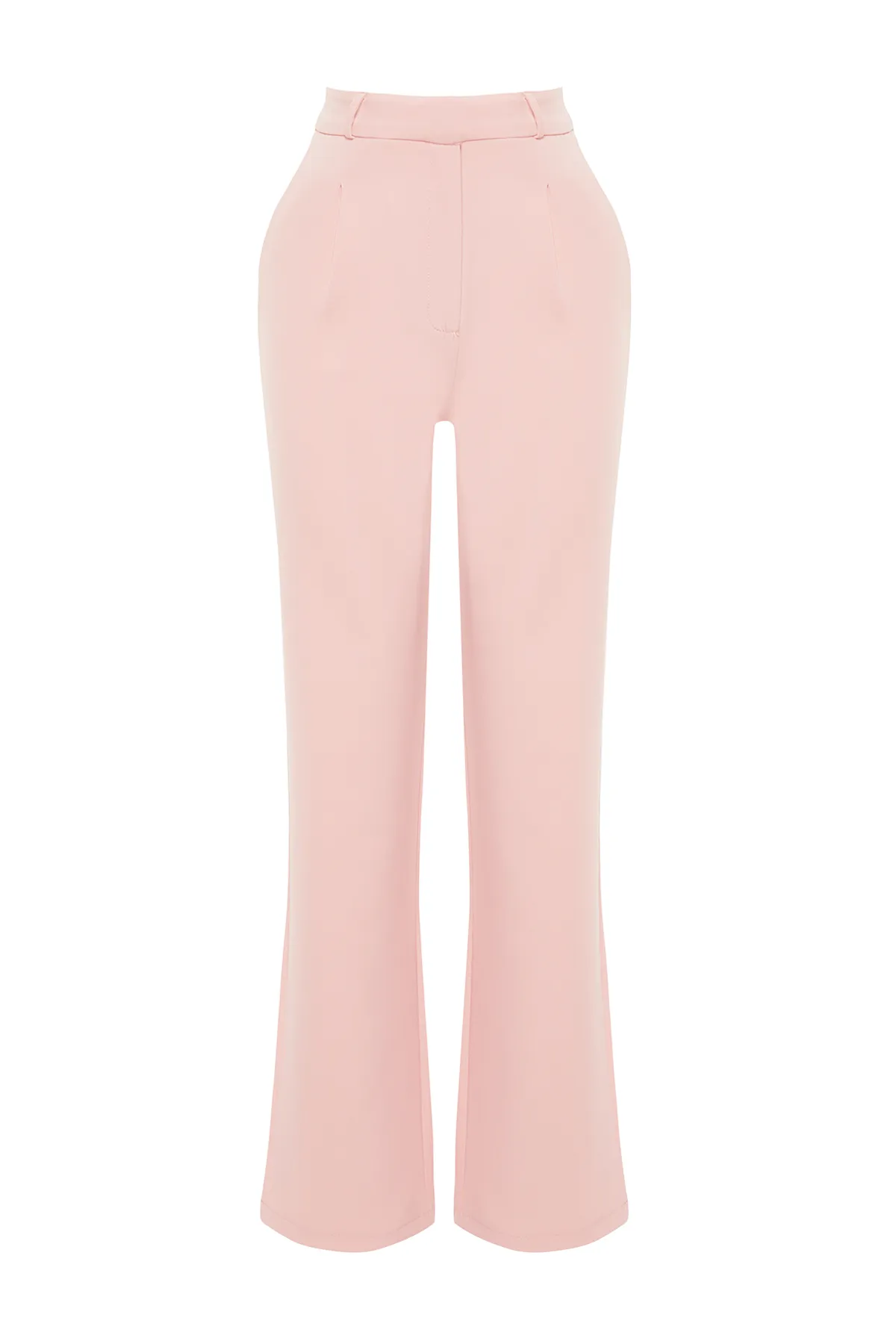 Trendyol Collection  Rosa gerade/gerade geschnittene, plissierte Webhose mit weitem Bein TWOSS21PL0155