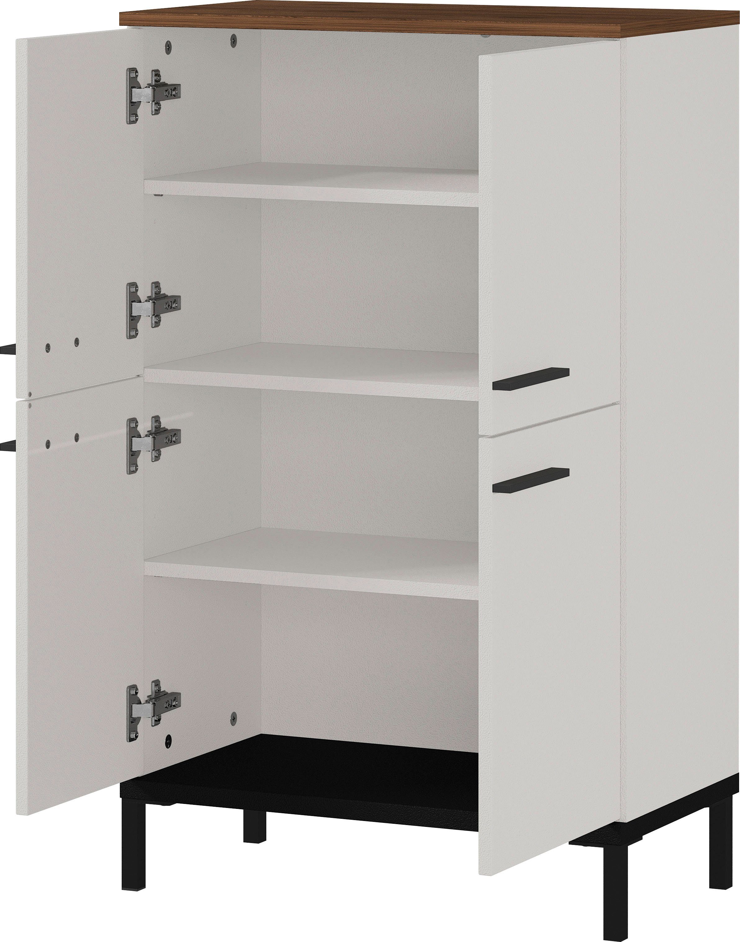 GERMANIA Badmöbel-Set Yonkers, Set bestehend aus Waschbeckenunterschrank, Spiegelschrank, Hochschrank