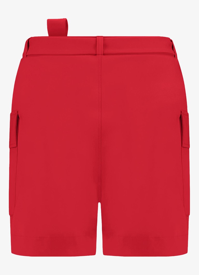 Pantaloni scurți Jolie de la Studio Anneloes, cu talie înaltă și croială dreaptă, cu buzunare cu clapă și curea legată.