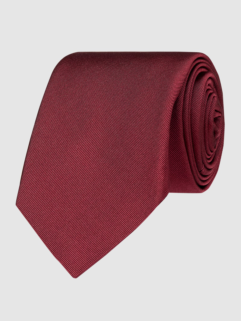 Krawatte aus Seide in unifarbenem Design (7 cm) in bordeaux rot