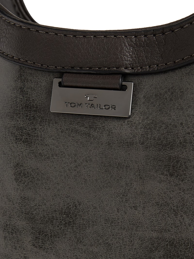 Shopper in Leder-Optik in mittelgrau