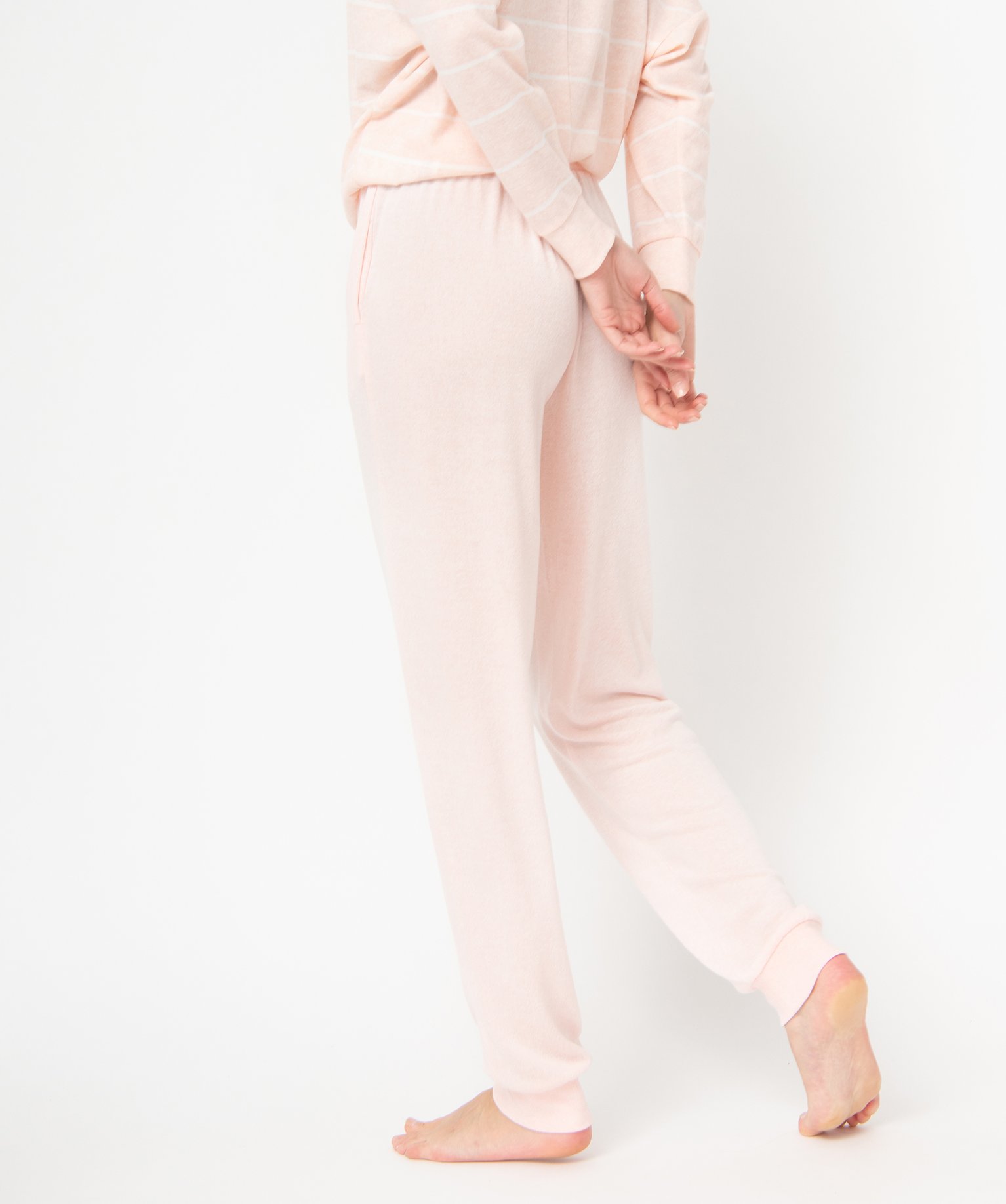 Pantalon de pyjama en maille fine femme rose | GEMO