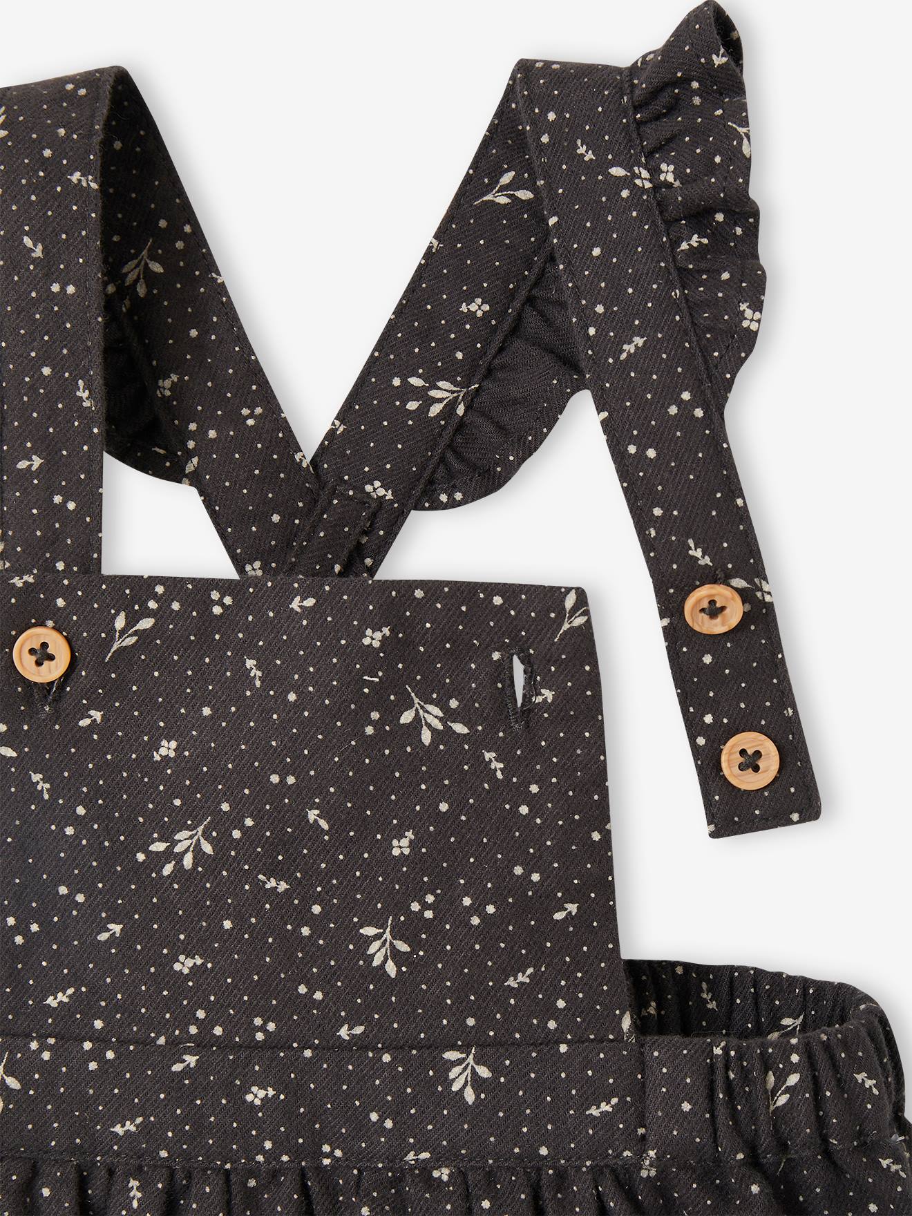 Robe-salopette en coton gratté bébé anthracite
