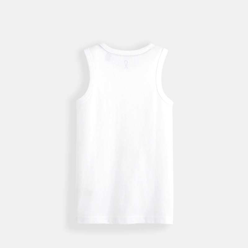 Débardeur uni en coton écoresponsable blanc garçon