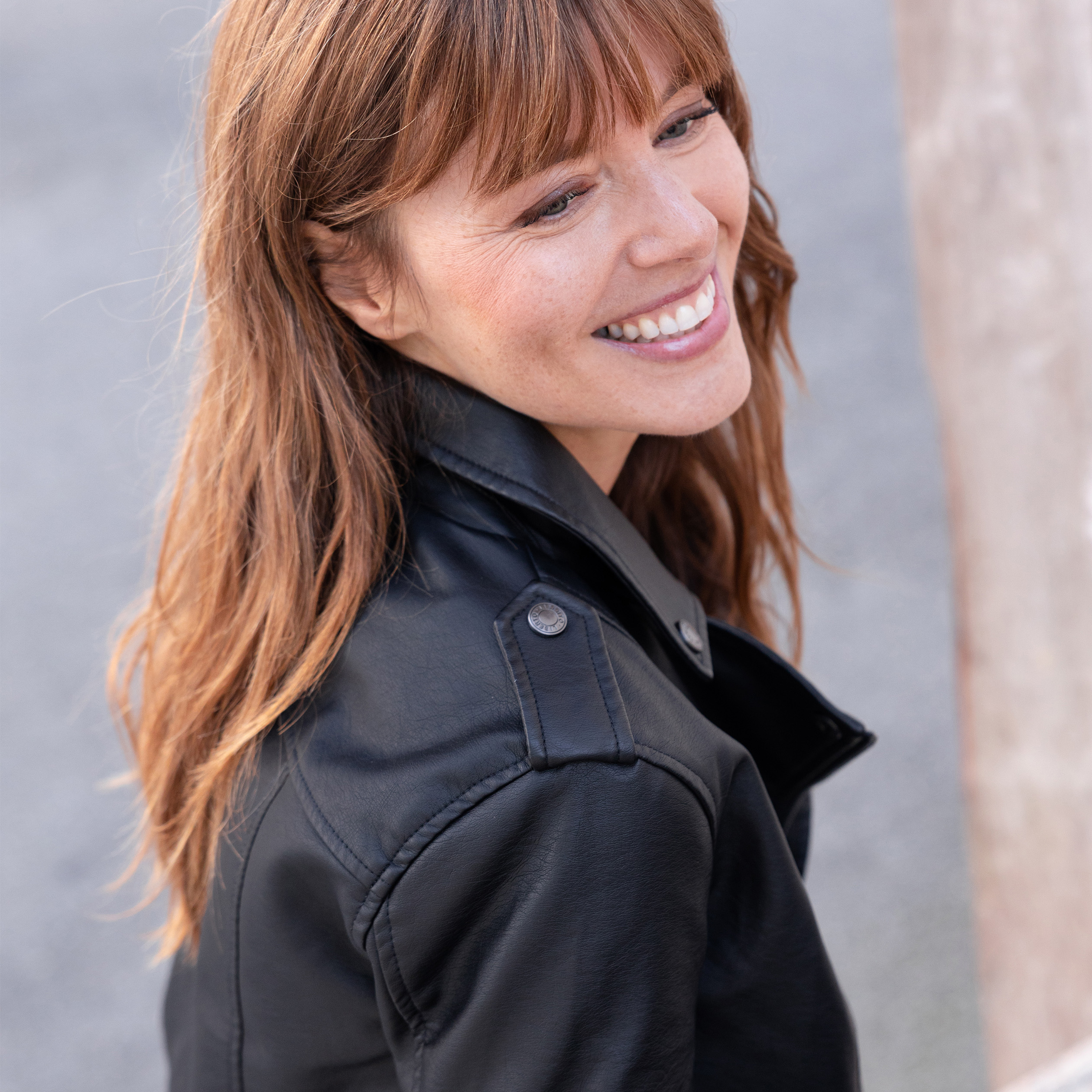 Veste esprit biker simili cuir noir femme | La Halle
